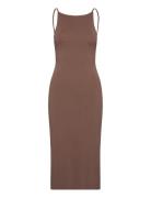 Knitted Strap Dress Dresses Bodycon Dresses Brown Gina Tricot