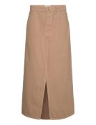 Soil Denim Ketty Skirt Knelangt Skjørt Beige Mads Nørgaard