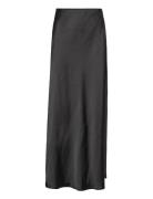 Satin Maxi Skirt Langt Skjørt Black Gina Tricot