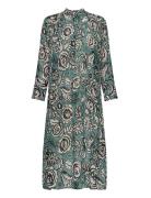 Elm Shirt Dress Aop 9695 Knelang Kjole Green Samsøe Samsøe