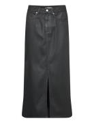 Dnm Long Midi Skirt Ctd Blk Knelangt Skjørt Black Tommy Hilfiger