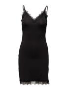 Rwbillie Lace Strap Dress Bodies Slip Black Rosemunde