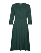 Kate Dress Darkgreen Knelang Kjole Green Jumperfabriken