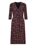 Carlyna-3/4 Sleeve-Day Dress Dresses Wrap Dresses Purple Lauren Ralph ...