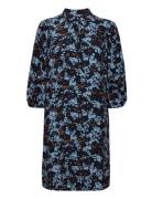 Mschmarcia Morocco 3/4 Shirt Dress Aop Knelang Kjole Blue MSCH Copenha...