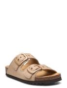 Sl Noelle Suede Sand Flate Sandaler Beige Scholl