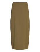 Joellegz Hw Long Skirt Knelangt Skjørt Khaki Green Gestuz