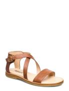 Sandals - Flat - Open Toe - Op Flate Sandaler Brown ANGULUS