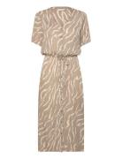 Katara Amber Dress Knelang Kjole Beige Kaffe