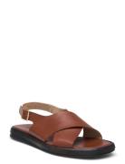 Sandals - Flat Flate Sandaler Brown ANGULUS