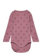 Hmlbambo Body Ls Langermet Bodysuit Pink Hummel