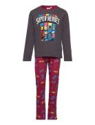 Pyjalong Pyjamas Sett Multi/patterned Marvel