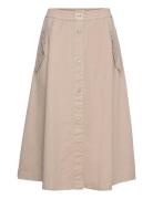 Essophia Midi Skirt Knelangt Skjørt Beige Esme Studios