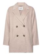 Double Face Double Breasted Jacket Ulljakke Jakke Beige IVY OAK