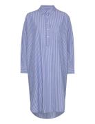 Relieve Shirtdress Stripe Knelang Kjole Blue Moshi Moshi Mind