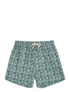 Big Paisley Swim Trunks Badeshorts Green Pompeii