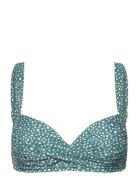 Ditsy Dots Medea Top Swimwear Bikinis Bikini Tops Wired Bikinitops Gre...