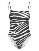 Animal Print Swimsuit Badedrakt Badetøy Black Mango