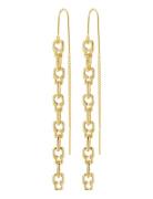 Live Recycled Chain Earrings Øredobber Smykker Gold Pilgrim