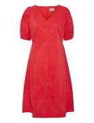 Cuantoinett Ss Dress Knelang Kjole Red Culture