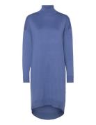 Srlea Rollneck Dress Knit Knelang Kjole Blue Soft Rebels