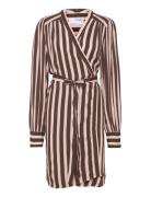 Slfminna-Alva Ls Short Wrap Dress O Knelang Kjole Brown Selected Femme