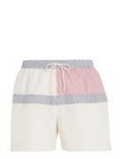 Medium Drawstring Stripe Badeshorts White Tommy Hilfiger