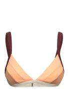 Block Party Spliced Fixed Tri Swimwear Bikinis Bikini Tops Triangle Bi...