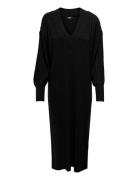 Onlnew Tessa L/S Midi V Dress Knt Noos Knelang Kjole Black ONLY