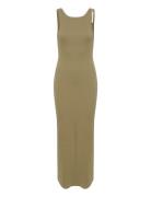 Drewgz Sl Reversible Long Dress Maxikjole Festkjole Khaki Green Gestuz