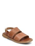 Sandals - Flat Flate Sandaler Brown ANGULUS