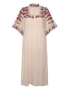 Peytonll Midi Dress 3/4 Knelang Kjole Beige Lollys Laundry