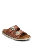 Sl Pescura Elisabeth Leather Flate Sandaler Brown Scholl