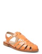 Sandals - Flat - Closed Toe - Op Flate Sandaler Orange ANGULUS