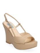 Wedge Sling-Back Sko Wedge Beige Apair