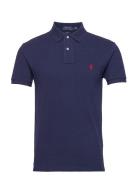 Basic Mesh-Ssl-Knt Tops Polos Short-sleeved Navy Polo Ralph Lauren