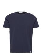 Organic Cotton Crew Tee Tops T-shirts Short-sleeved Navy Panos Emporio