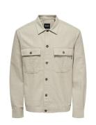 Onskennet Life Ls Linen Overshirt Tops Overshirts Beige ONLY & SONS