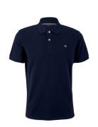 Basic Polo With Contrast Tops Polos Short-sleeved Navy Tom Tailor