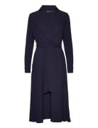 Surplice Georgette Midi Dress Designers Knee-length & Midi Navy Lauren...