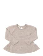 Merino Knit Blouse With Frill Tops Blouses & Tunics Beige Copenhagen C...