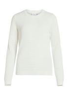 Vidalo O-Neck L/S Knit Top- Noos Tops Knitwear Jumpers White Vila