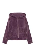 Nkflaral Ls Velour Card Wh Tops Sweat-shirts & Hoodies Hoodies Burgund...