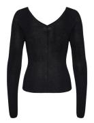 Monagz V-Neck Blouse Tops Blouses Long-sleeved Black Gestuz