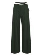 Fenayagz Hw Pants Bottoms Trousers Wide Leg Khaki Green Gestuz