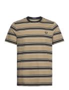 Stripe T-Shirt Tops T-shirts Short-sleeved Beige Fred Perry