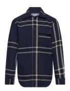 Jorblafri Check Overshirt Ls Jnr Tops Shirts Long-sleeved Shirts Navy ...