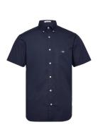 Reg Classic Poplin Ss Shirt Tops Shirts Short-sleeved Navy GANT