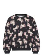 Sweatshirt Aop Unicorn Tops Sweat-shirts & Hoodies Sweat-shirts Black ...