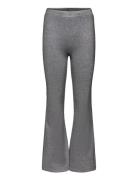 Trousers Flare Lurex Rib Bottoms Trousers Black Lindex